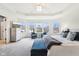 A spacious and sunlit main bedroom with a high tray ceiling and lots of natural light at 3645 Conifer Dr, Zionsville, IN 46077