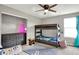 Bedroom featuring a bunk bed, neutral carpet, and natural light at 4345 Maize Ln, Whitestown, IN 46075