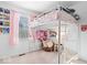 Whimsical bedroom featuring a loft bed, creative wall decor, and inviting lounge area at 4814 Lynton Ct, Indianapolis, IN 46254