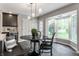 Sunlit dining area with a built-in bar, bay window, and comfortable seating at 650 Forest Blvd, Indianapolis, IN 46240