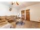 Cozy living room with comfortable seating and wooden doors at 8654 N Baltimore Rd, Monrovia, IN 46157