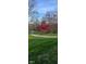 Scenic yard with winding driveway, a red tree, green grass, and bare trees at 8654 N Baltimore Rd, Monrovia, IN 46157