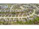 Expansive aerial shot of a well-developed neighborhood with mature trees, ponds, and manicured lawns at 8834 Pin Oak Dr, Zionsville, IN 46077