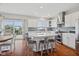 Modern kitchen featuring a central island with seating, stainless steel appliances, and bright lighting at 8834 Pin Oak Dr, Zionsville, IN 46077