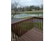 Enjoy a serene view of the water fountain from the private deck at 8955 Stonegate Rd # A, Indianapolis, IN 46227