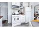 Bright kitchen featuring white cabinetry, stainless steel appliances, and butcher block counters at 1237 E Pleasant Run Pkwy S Dr, Indianapolis, IN 46203