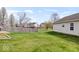 A spacious backyard with a partial wooden fence and lush green grass at 15444 Old Pond Cir, Noblesville, IN 46060