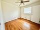Bedroom with hardwood floors and ceiling fan at 1761 Country Lane Dr, Greenfield, IN 46140