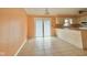 The kitchen with tile flooring, white cabinetry, and stainless steel appliances at 1761 Country Lane Dr, Greenfield, IN 46140