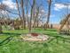 Gathering-friendly backyard with a play set, fire pit, picnic table and lush lawn at 25249 State Road 13 N, Noblesville, IN 46060