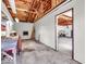 Spacious unfinished basement with exposed wooden beams, ready for customization and storage at 25249 State Road 13 N, Noblesville, IN 46060