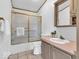 Bathroom with a shower and sliding glass door at 25249 State Road 13 N, Noblesville, IN 46060