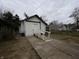 White vinyl siding on the exterior of the one car detached garage in the backyard at 2528 E 17Th St, Indianapolis, IN 46218