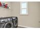 Functional laundry room featuring modern appliances and a window for natural light at 3715 Kendall Wood Dr, Carmel, IN 46032