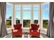 Cozy sitting area with a beautiful view of trees and pond at 3715 Kendall Wood Dr, Carmel, IN 46032