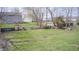 Spacious backyard with a chain-link fence, mature trees, and verdant grass, perfect for outdoor activities at 6124 Dry Den Ct, Indianapolis, IN 46221