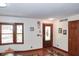 Cozy living room with wood trim and flooring at 649 E Country Ln, Martinsville, IN 46151