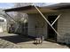 Shaded patio with retractable awning, ideal for outdoor seating and entertaining in the backyard at 66 Coronado Rd, Indianapolis, IN 46234