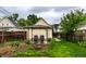 Charming backyard with a covered patio, fire pit, and well-maintained lawn and garden at 902 Villa Ave, Indianapolis, IN 46203