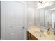 Simple bathroom with a sink, vanity, and mirror at 1043 Palomar Dr, Westfield, IN 46074