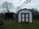 Backyard shed for additional storage and lawn care equipment at 1106 N Hartman Dr, Indianapolis, IN 46219