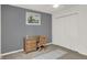 Bedroom with a closet, a desk, and a comfortable desk chair at 12198 Blue Springs Ln, Fishers, IN 46037