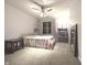 Neutral bedroom with a ceiling fan, lots of storage and carpet flooring at 12441 Bent Oak Ln, Indianapolis, IN 46236