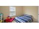 Modest bedroom featuring carpeted floors, bright paint, and a window for natural light at 1436 Amberwoods Ct, Indianapolis, IN 46239