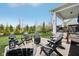 Backyard with a custom fire pit area and comfortable seating at 1442 Avondale Dr, Westfield, IN 46074