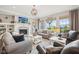 Comfortable living room with a fireplace, plush seating, and a view of the outdoors at 1442 Avondale Dr, Westfield, IN 46074
