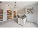 Spacious office space with decorative wood accent walls, floating shelves and modern rustic style lighting at 1442 Avondale Dr, Westfield, IN 46074