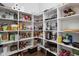 Walk-in pantry with ample shelving filled with food items, appliances, and cooking equipment at 15250 Mooring E Cir, Carmel, IN 46033