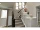 Stairway with carpeted steps and large windows offering lots of natural light at 15958 Oakhurst Ln, Fishers, IN 46040