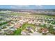 Aerial view of a suburban neighborhood featuring well-maintained homes and spacious green yards at 2209 Foxfire Ct, Greenfield, IN 46140