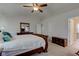 Lovely main bedroom with vaulted ceilings and large bed at 2209 Foxfire Ct, Greenfield, IN 46140