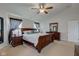 Large main bedroom featuring neutral paint, dark accents, and a ceiling fan at 2209 Foxfire Ct, Greenfield, IN 46140