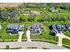 Expansive aerial view showcases the neighborhood, mature trees, and large lots, offering a serene residential setting at 5130 Melbourne Pl, Zionsville, IN 46077