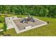Aerial view of a playground with slides, climbing area, and covered seating at 5130 Melbourne Pl, Zionsville, IN 46077