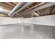 Unfinished basement with exposed wood ceilings and ductwork and sealed walls at 6036 Terrytown Pkwy, Indianapolis, IN 46254