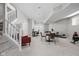 Spacious finished basement with stairs, neutral walls, carpeted floor, and recreational spaces at 634 N Senate Ave, Indianapolis, IN 46202