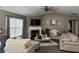 Spacious living room with fireplace and vaulted ceilings offers an inviting space for relaxation and gatherings at 7916 Begonia Ct, Indianapolis, IN 46113