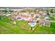 Aerial view of backyard showcasing a private pool and beautifully landscaped yard, perfect for summer fun and relaxation at 20107 Marie Ct, Noblesville, IN 46062