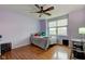 Cozy bedroom with a ceiling fan and ample natural light at 20107 Marie Ct, Noblesville, IN 46062