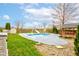 Backyard with a beautiful in-ground pool and plenty of green space at 20107 Marie Ct, Noblesville, IN 46062