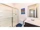 Clean bathroom featuring a shower, vanity and toilet at 286 Lar Lan Dr, Danville, IN 46122