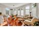 Bright breakfast nook with chairs, ottoman, hardwood floors, and lots of natural light at 328 Millridge Dr, Indianapolis, IN 46290