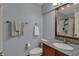 Cozy bathroom featuring modern fixtures, a granite vanity, and a shower with white tile at 3341 Suffolk Ct, Greenwood, IN 46143