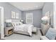 Neutral primary bedroom features light gray walls, a plush bed, and coordinated decor at 337 E Minnesota St, Indianapolis, IN 46225