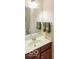 Bathroom featuring a single sink vanity, a large mirror, and neutral walls at 350 N Meridian St # 205, Indianapolis, IN 46204