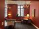 Elegant community lounge area with stylish seating, chandelier lighting and large windows at 350 N Meridian St # 205, Indianapolis, IN 46204